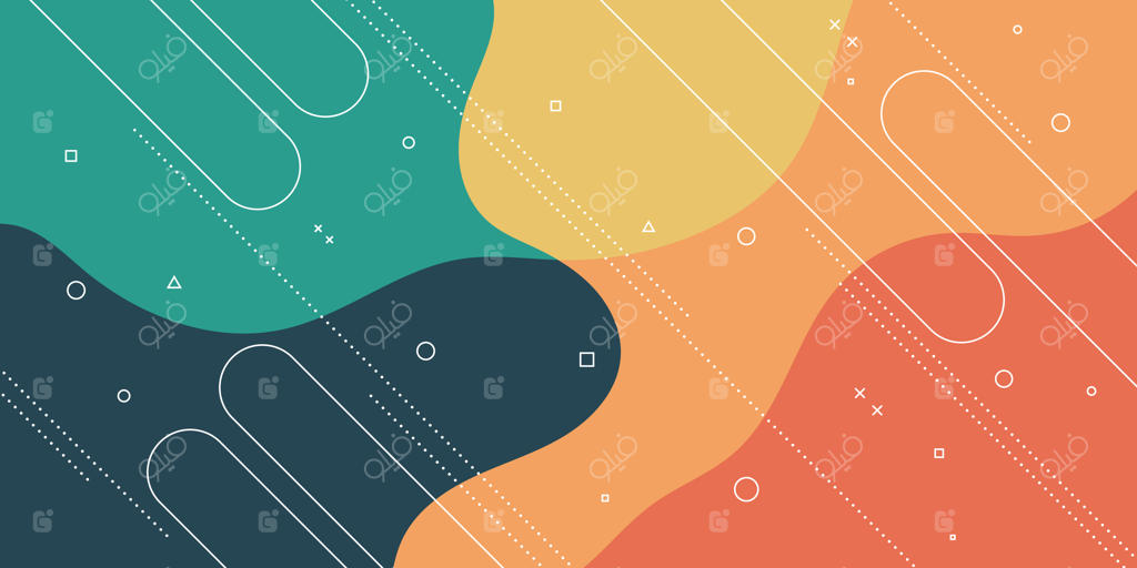 پس‌زمینه مدرن و انتزاعی با المان‌های ممفیس و رنگ‌های پاستلی