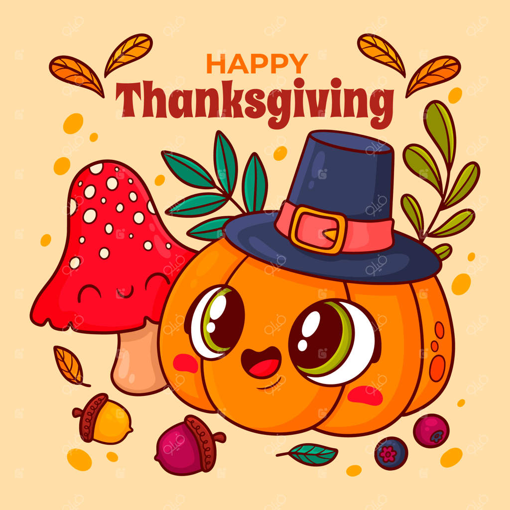 تصویرسازی دست‌کشیده روز شکرگزاری