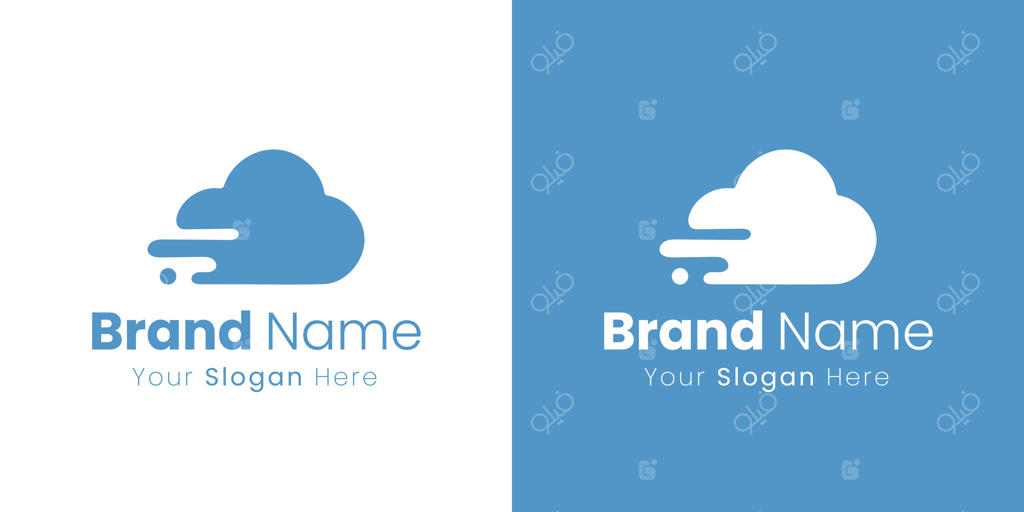 طراحی لوگوی ابر برای خدمات فناوری دیجیتال و ذخیره‌سازی داده‌ها