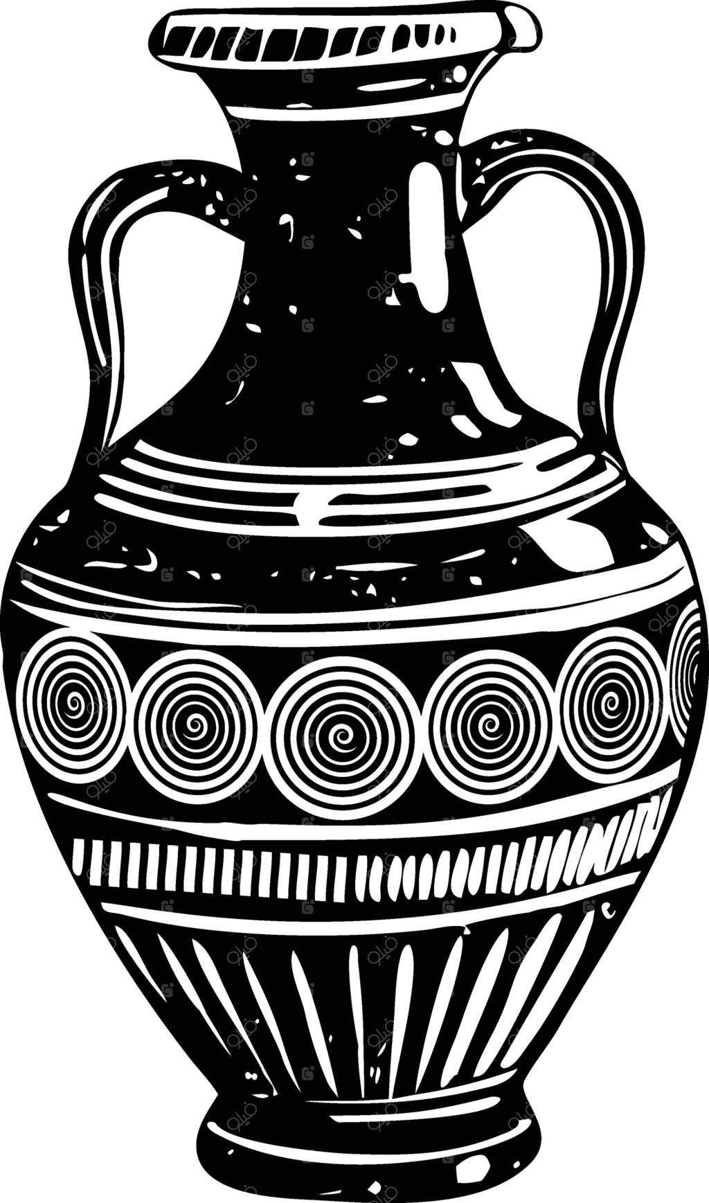 تصویرسازی سفالگری رومی به سبک قدیمی