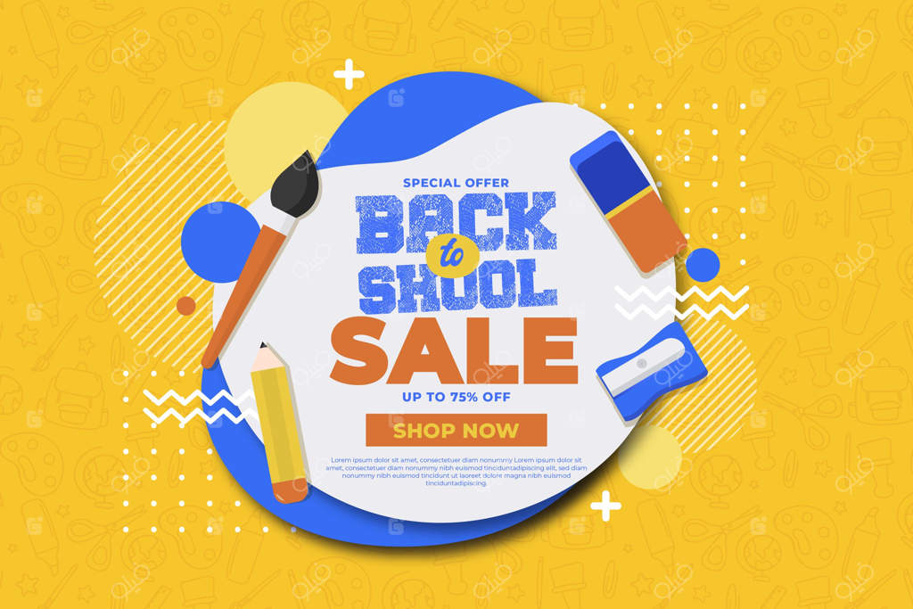 فروش لوازم جانبی مدرسه با طرح‌های دست‌کشیده