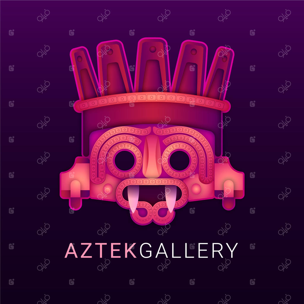 پترن لوگوی آزتک با گرادیان رنگی