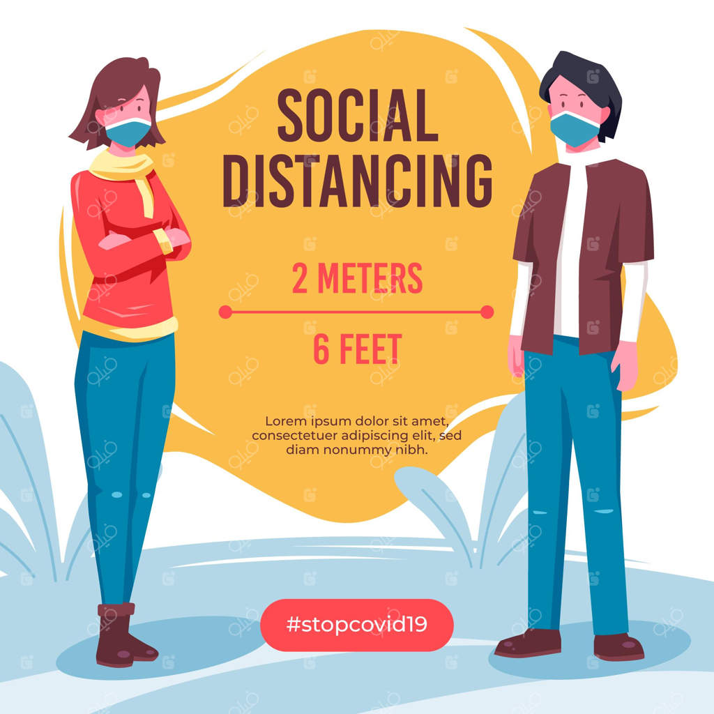 اینفوگرافیک فاصله‌گذاری اجتماعی