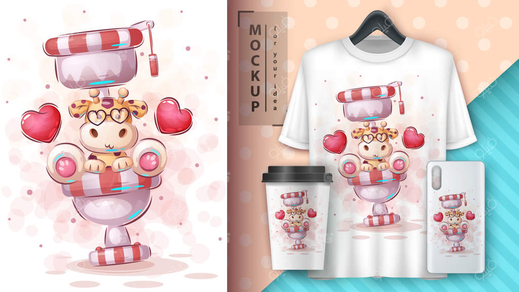 پوستر و محصولات تجاری زرافه‌ی دستشویی