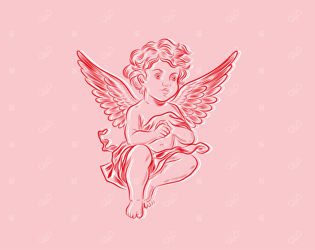 تصویرسازی و نقاشی دستی فرشته کوچولو