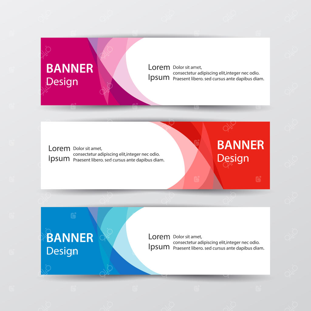 مجموعه قالب‌های بنر وب با طراحی انتزاعی. تصویرسازی