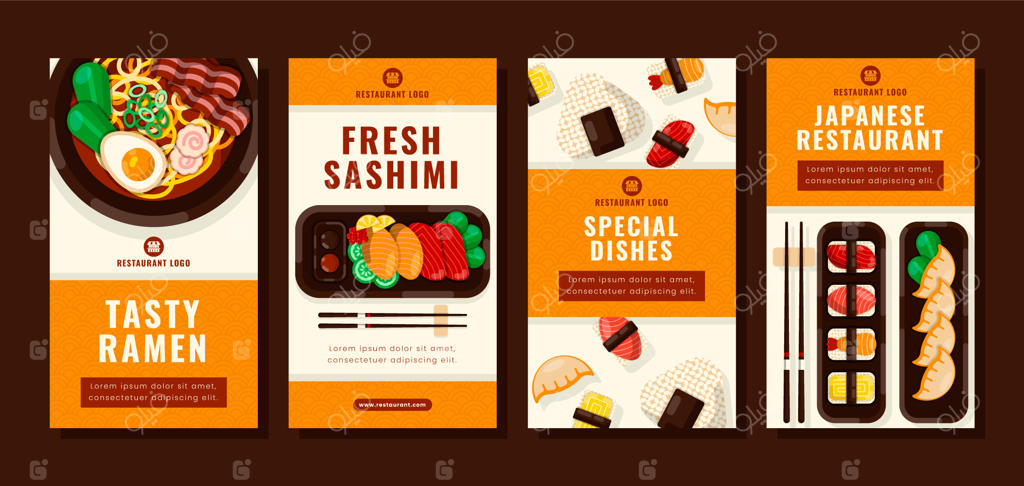 مجموعه استوری اینستاگرام برای رستوران سنتی ژاپنی