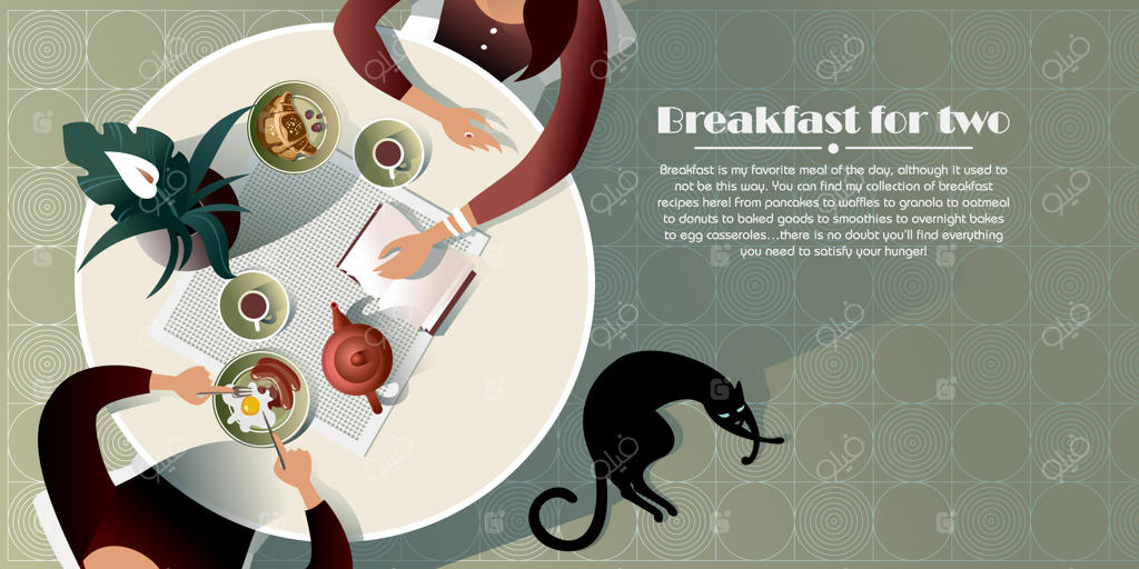 نشست صبحگاهی در کافه: تصویر از بالا