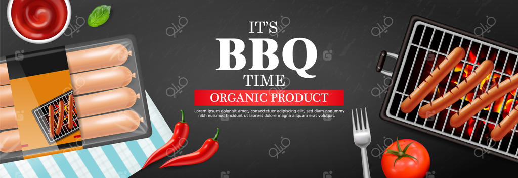 بنر منوی هات‌داگ کبابی خوشمزه