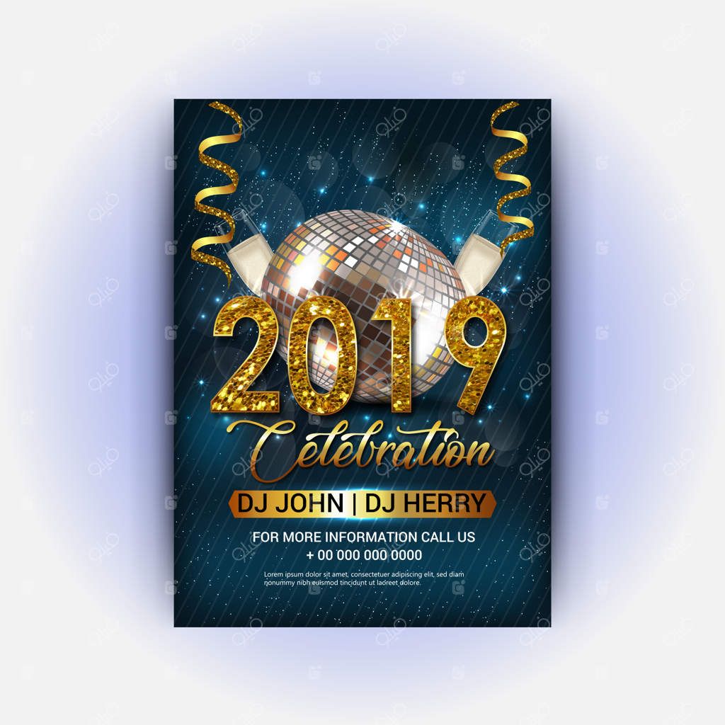 پوستر کلوب دی‌جی برای جشن سال نو ۲۰۱۹