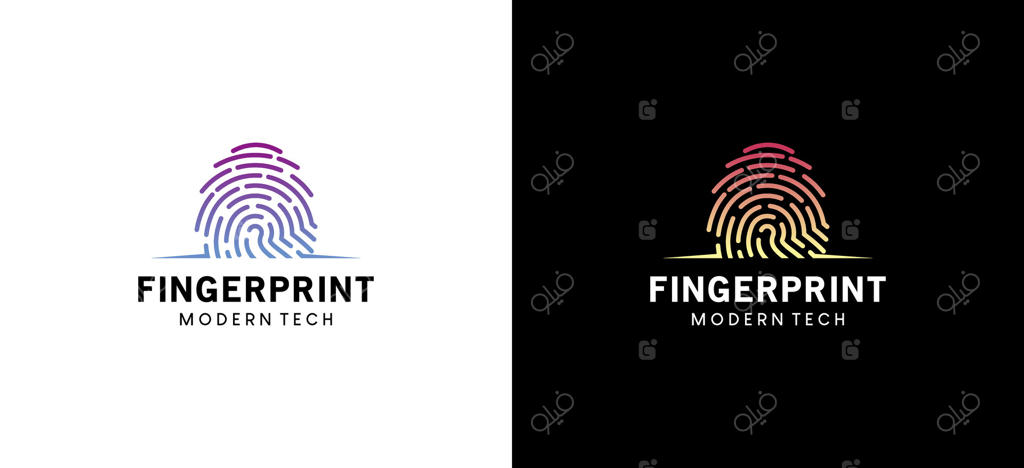 تصویرسازی برداری اثر انگشت برای لوگوی شناسایی هویت شخصی