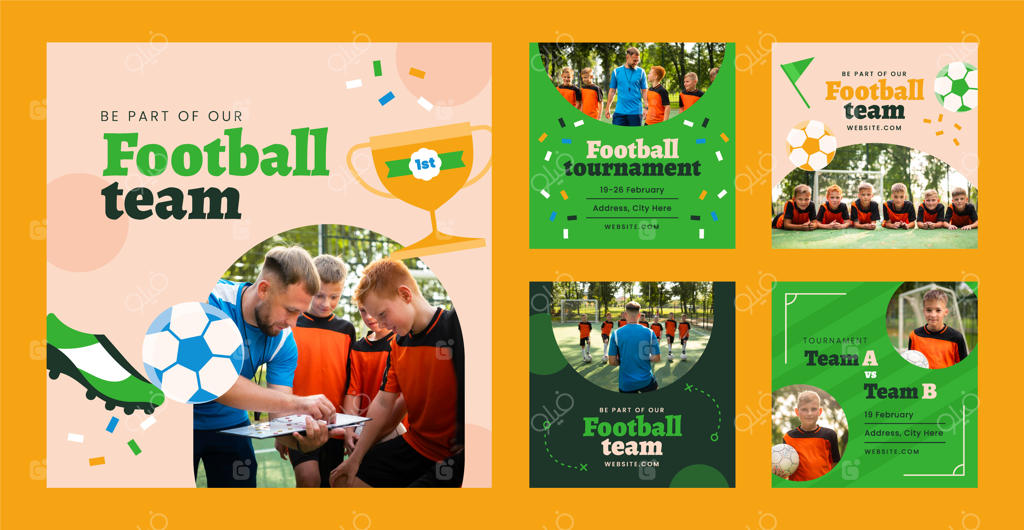 پست‌های اینستاگرامی تیم فوتبال با طراحی تخت