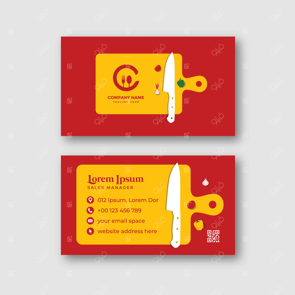 طراحی کارت ویزیت برای بیزینس تخته گوشت‌خوری و غذا