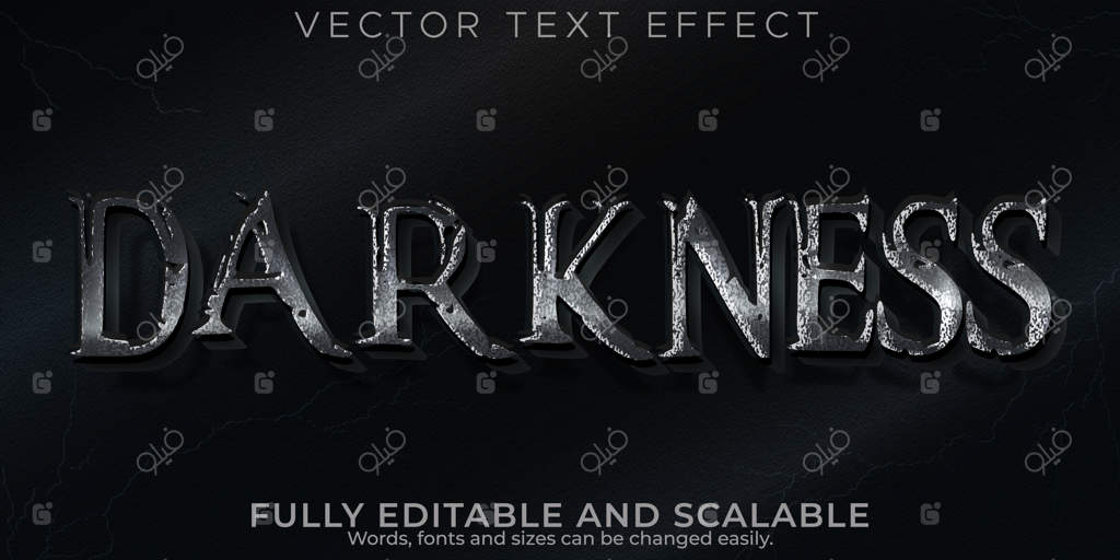 افکت متن گوتیک تاریکی - سبک متن ترسناک و تاریک قابل ویرایش