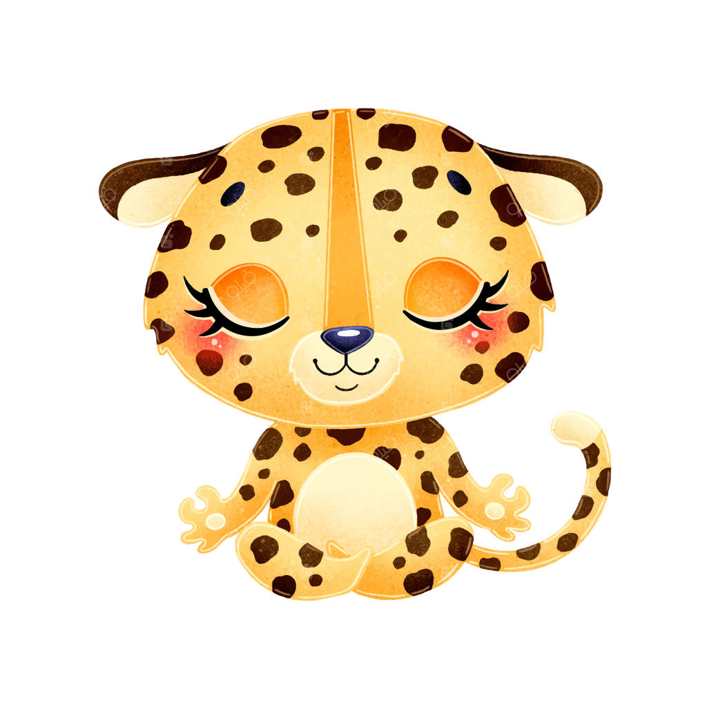 حیوانات کارتونی بامزه در حال مدیتیشن: مدیتیشن پلنگ