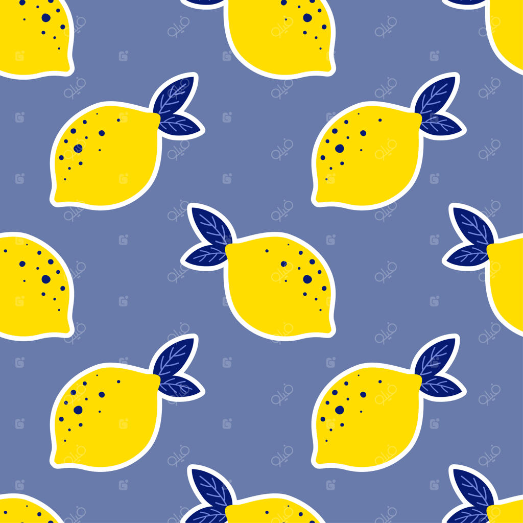 پترن یکپارچه با لیموهای کارتونی و شاداب
