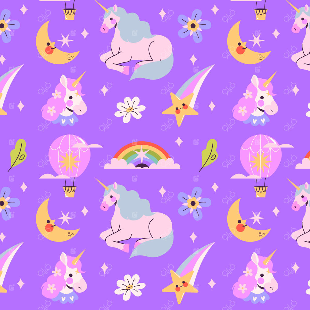 طراحی الگوی تخت و بامزه‌ی تک‌شاخ