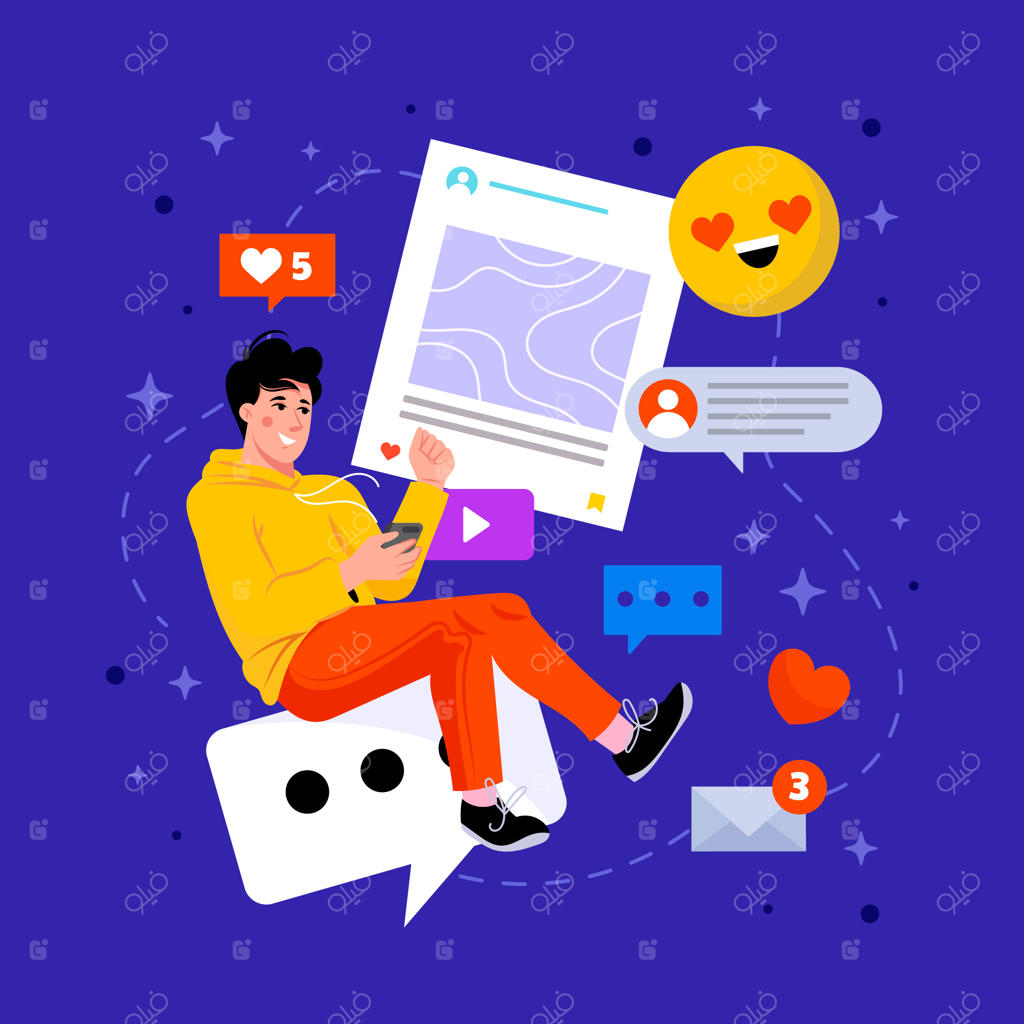 تصویرسازی برای جشن روز شبکه‌های اجتماعی