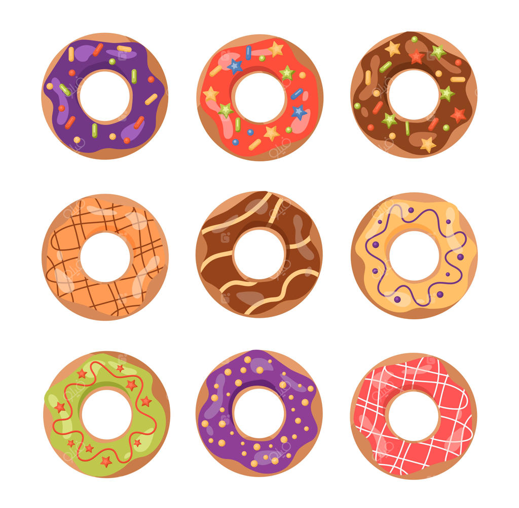 ست دونات های شیشه ای