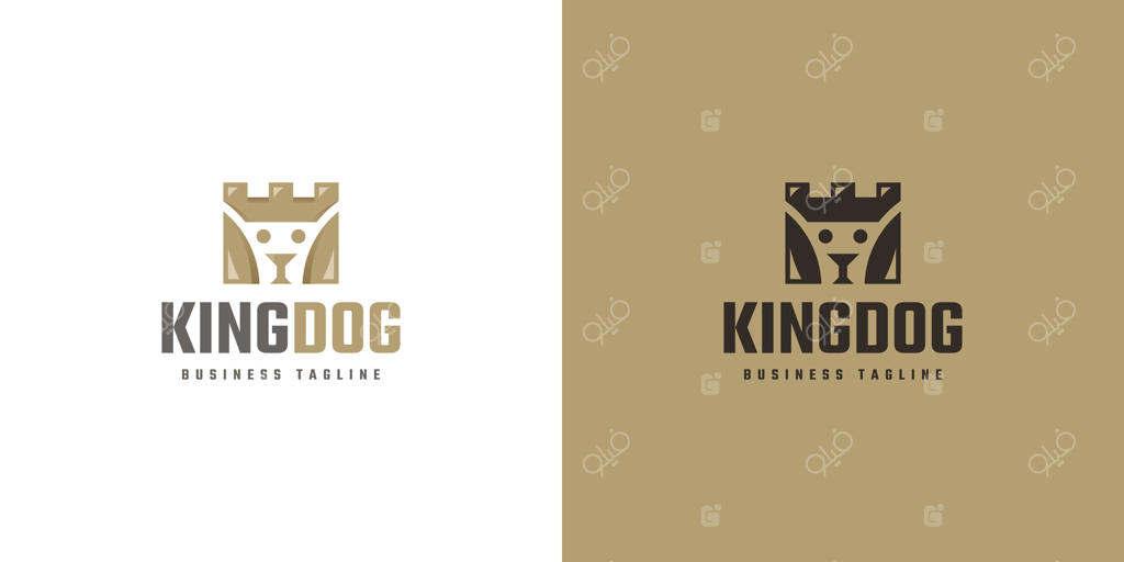 طراحی لوگوی نمادین سگ پادشاه