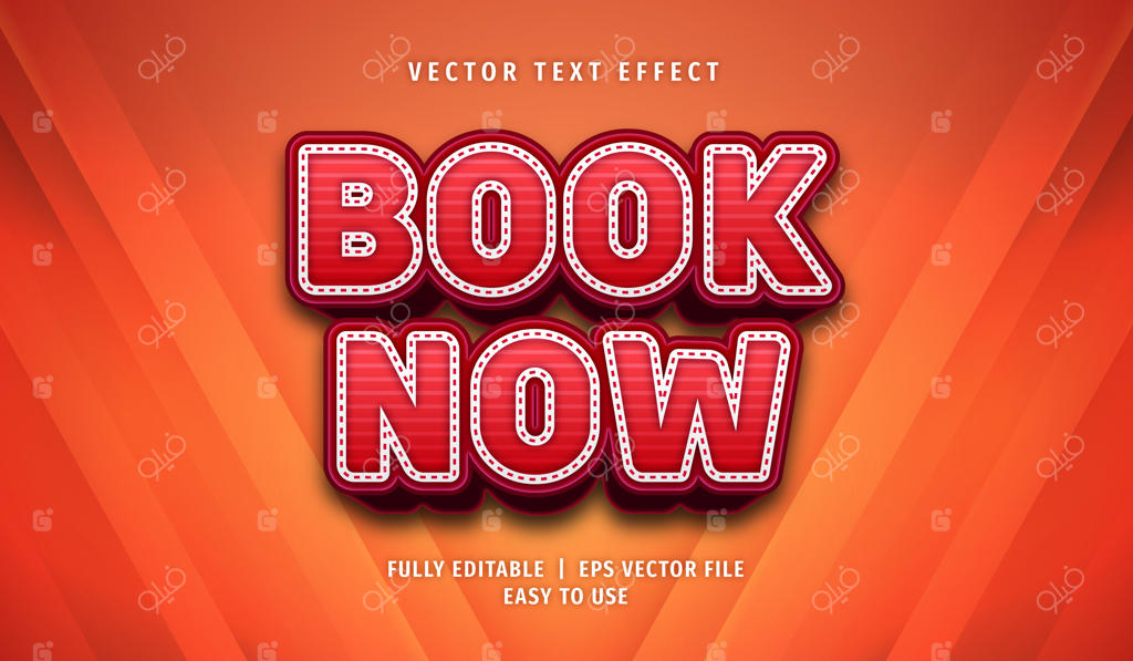 افکت متن و استایل قابل ویرایش با نوشته Book Now