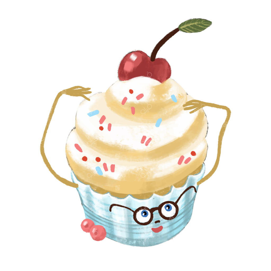 تصویر برداری کیک فنجانی روی زمینه سفید