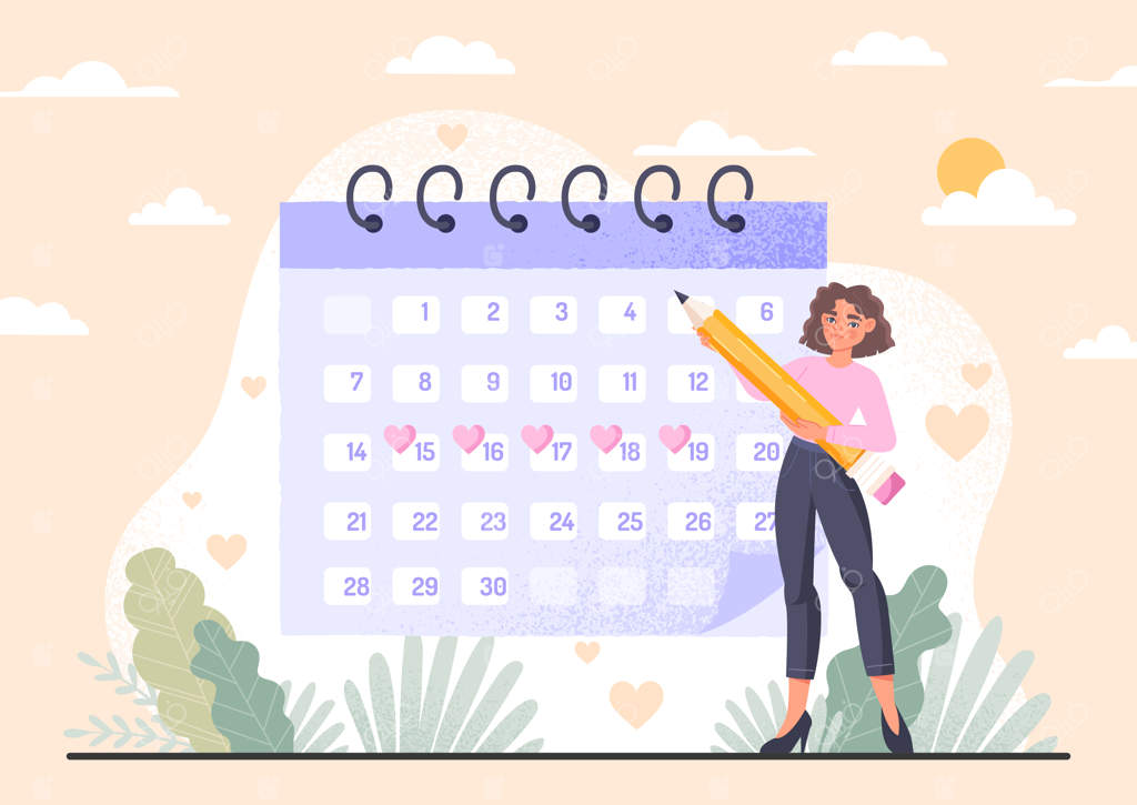 زنی با تقویم قاعدگی