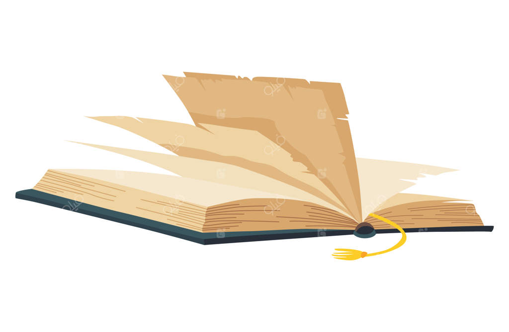 کتاب قدیمی باز با صفحه خالی - مفهوم حکمت یا آموزش، عنصر طراحی کتابخانه قدیمی، نماد نوشتار کهن برای کارهای شعری یا آموزشی