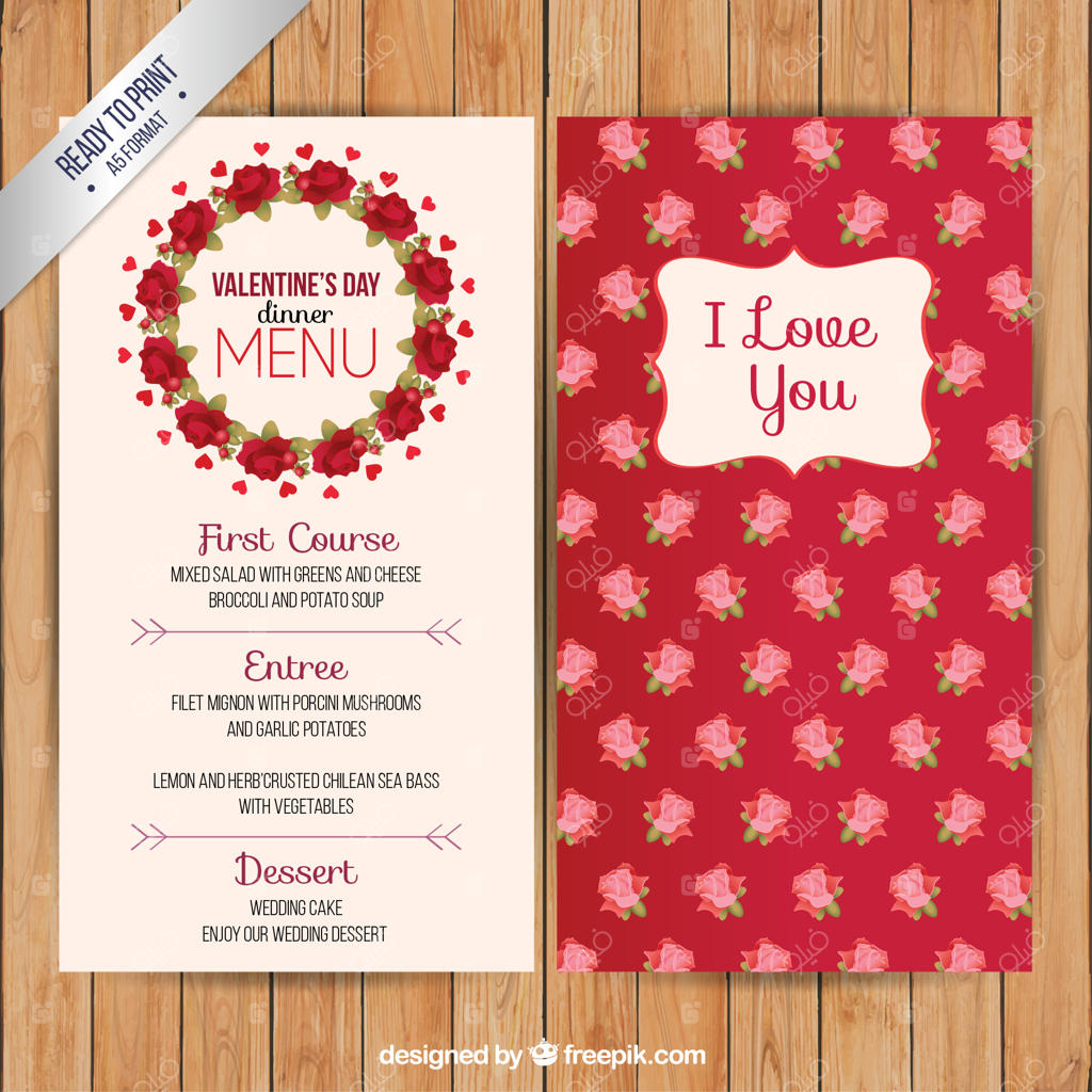 منوی شام روز ولنتاین