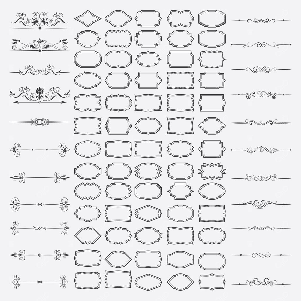 مجموعه بزرگ قاب و جداکننده‌های قهوه‌ای
