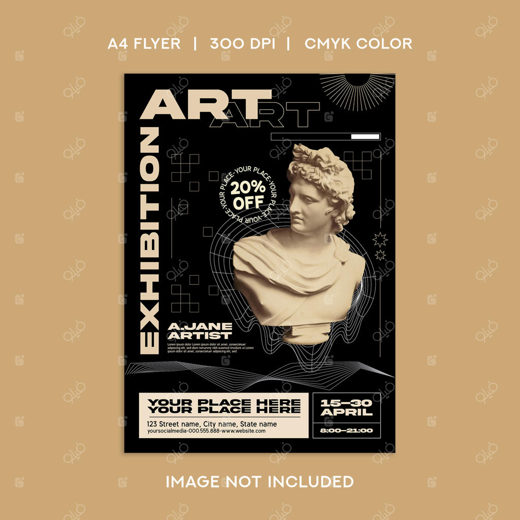 طراحی بروشور نمایشگاه هنر با زیبایی‌شناسی وینتیج