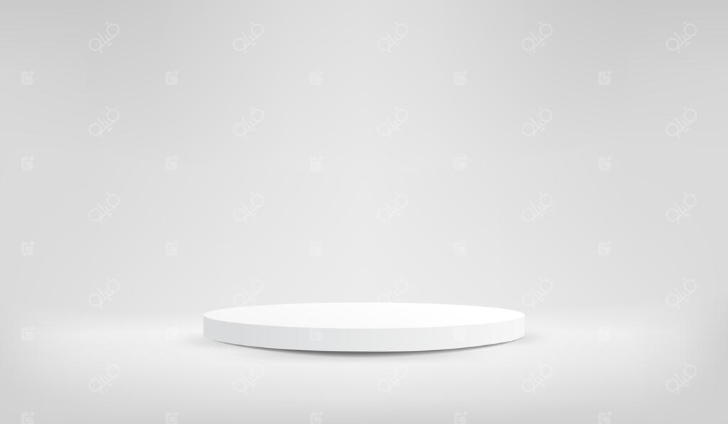 صحنه مینیمالیستی انتزاعی با سکوی استوانه‌ای: ماکت نمایش برای محصول، بنر، فروش، ارائه، لوازم آرایشی و تخفیف. تصویرسازی سه‌بعدی وکتور