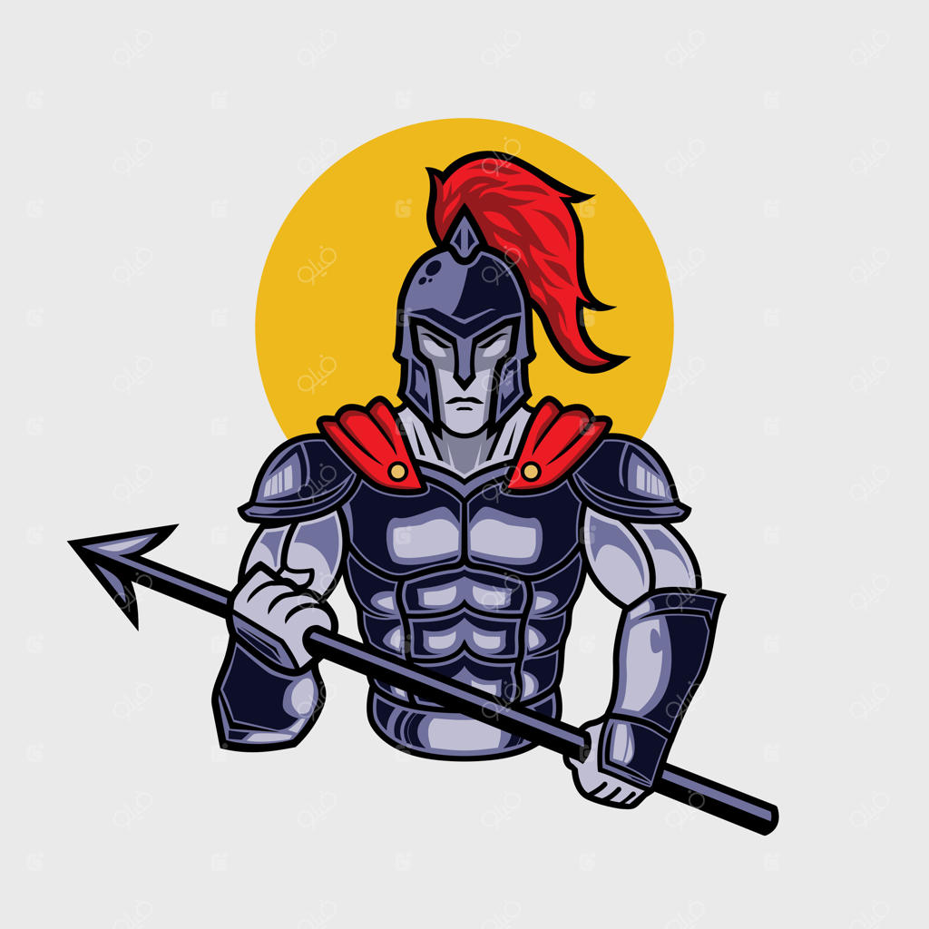 تصویری از یک جنگجوی اسپارتان که یک تیر در دست دارد