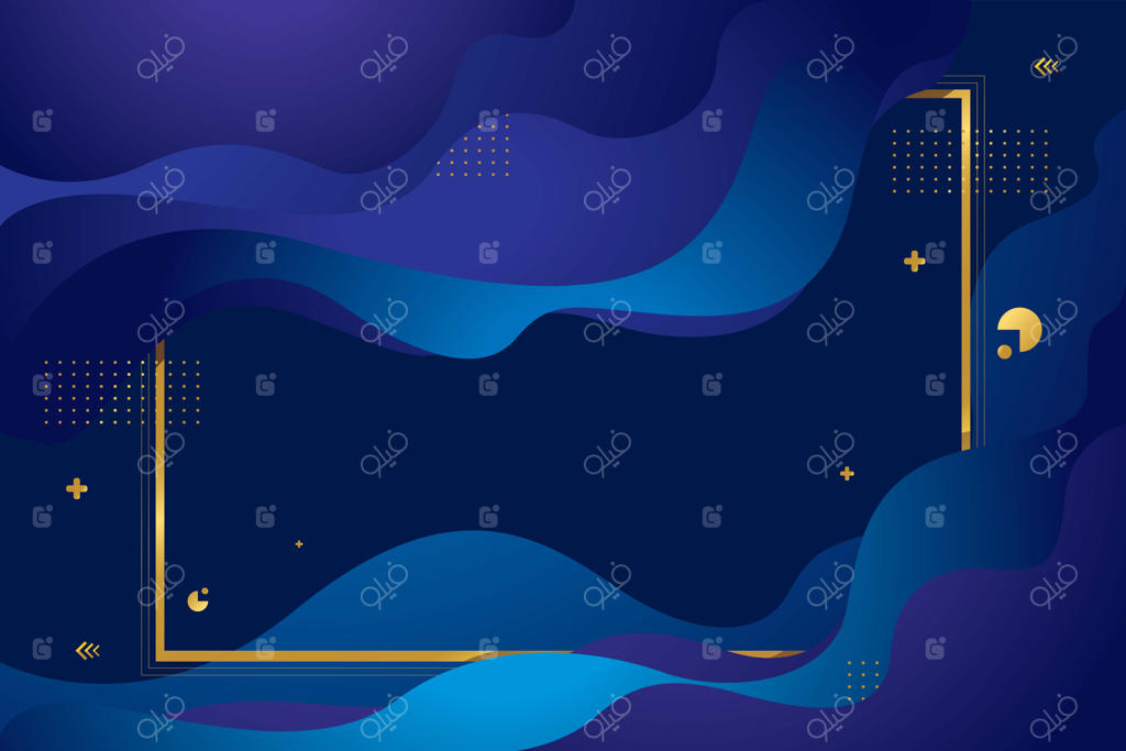 رنگ آبی با قاب طلایی در مرکز