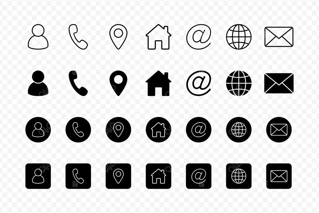 مجموعه آیکون‌های وکتور و ایزوله کارت ویزیت