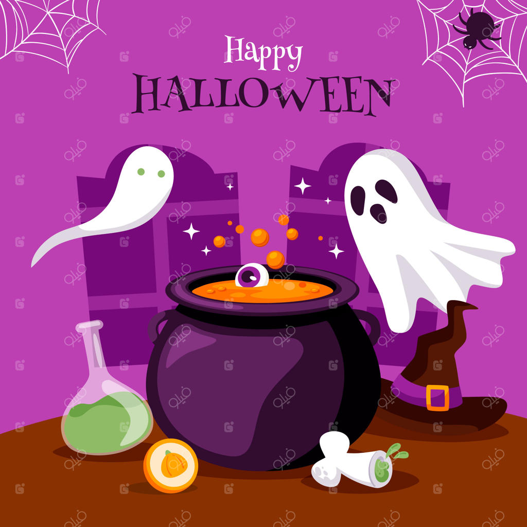 تصویرسازی فلت برای فصل هالووین