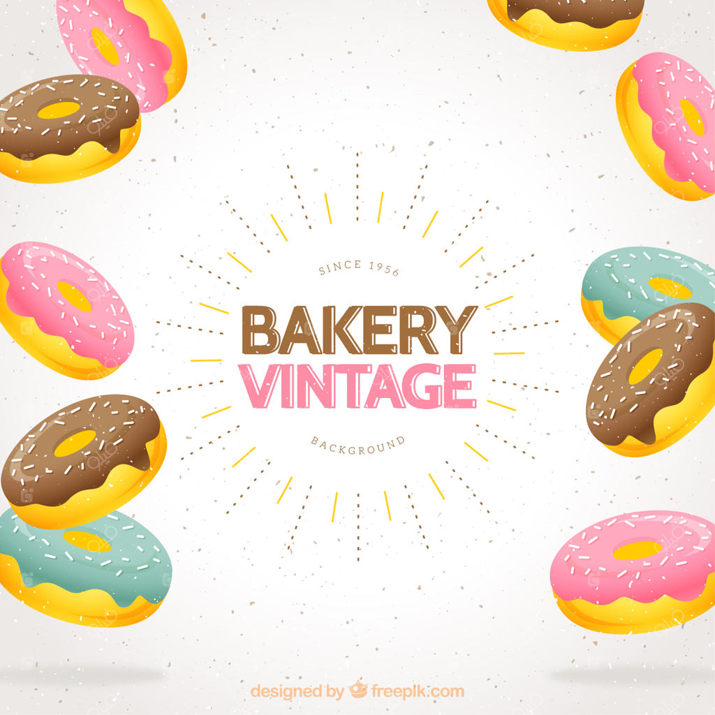 پس‌زمینه کلاسیک با دونات‌های خوشمزه