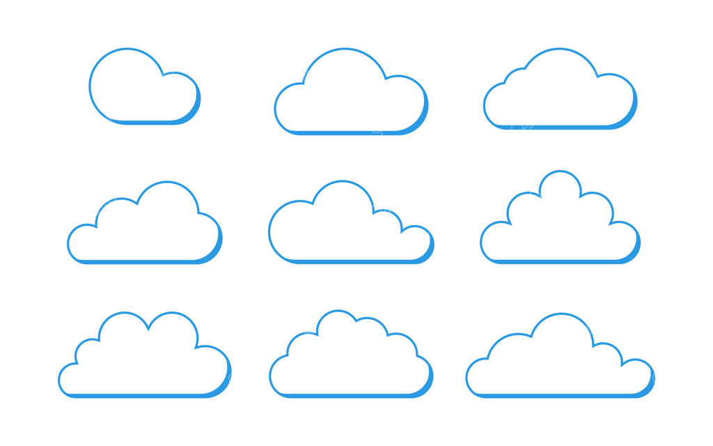 مجموعه آیکون مدار ابری به سبک تخت