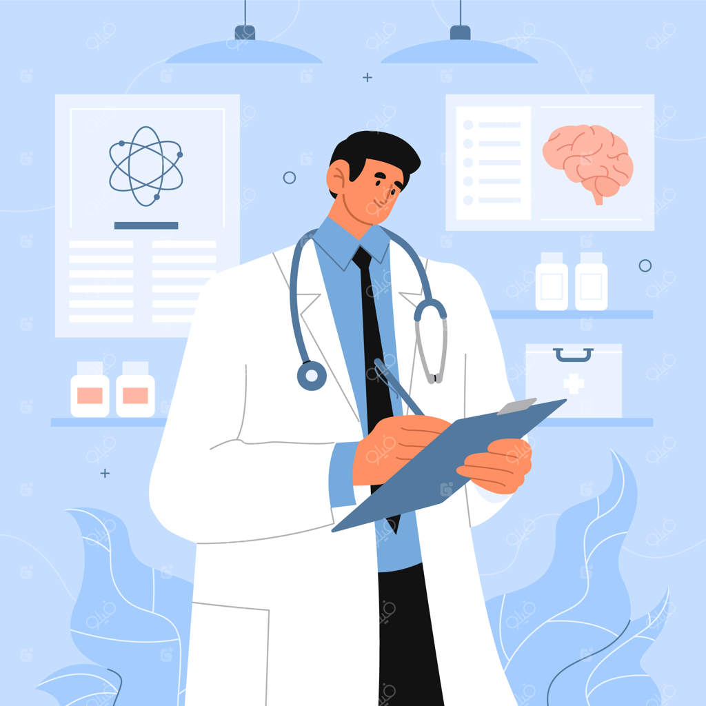 تصویرسازی پزشک به سبک تخت