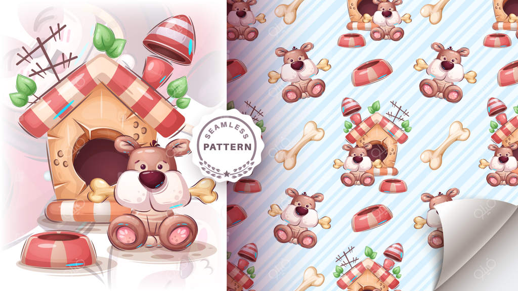 شخصیت کارتونی بامزه سگ با استخوان