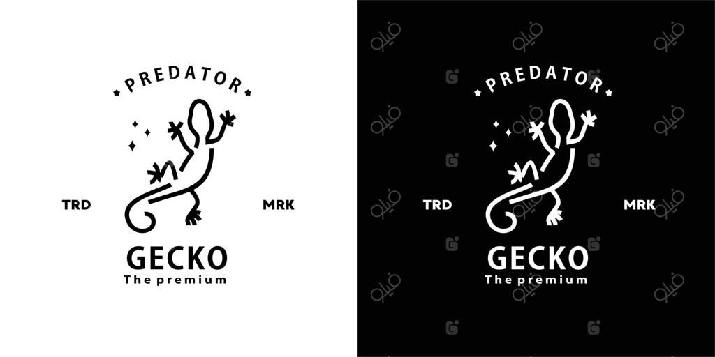 نماد مارمولک هیپستر رترو وینتیج - طراحی خطی و وکتور آیکن