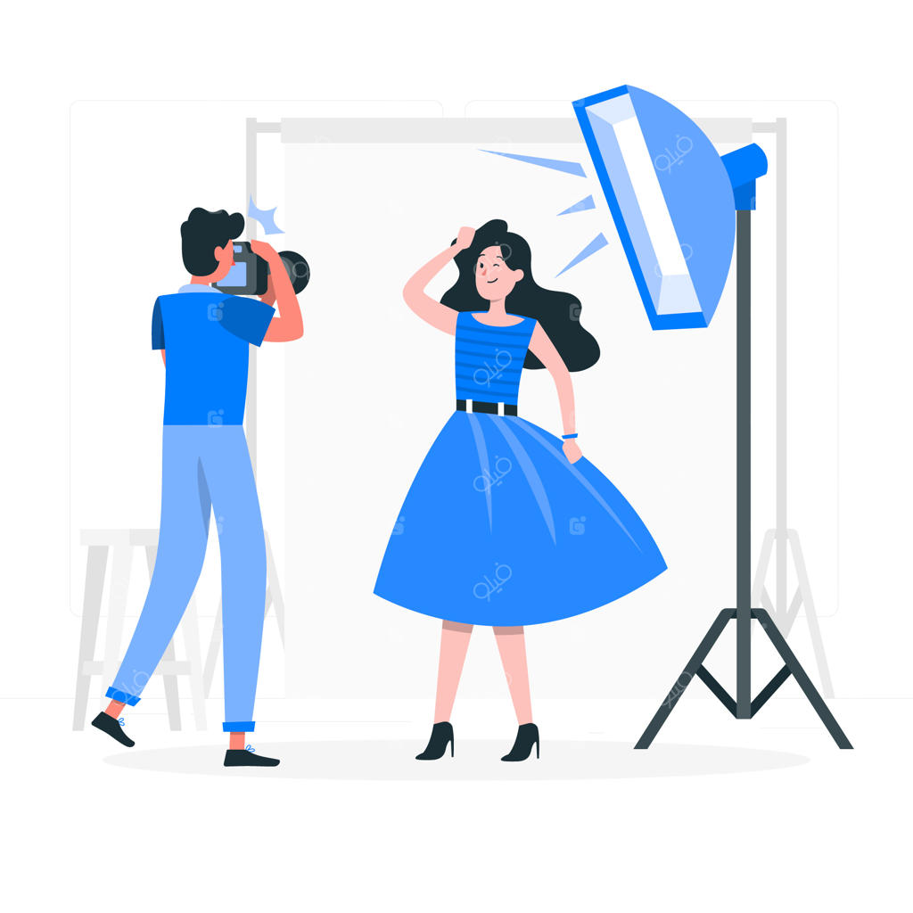 تصویرسازی مفهوم عکاسی در استودیو