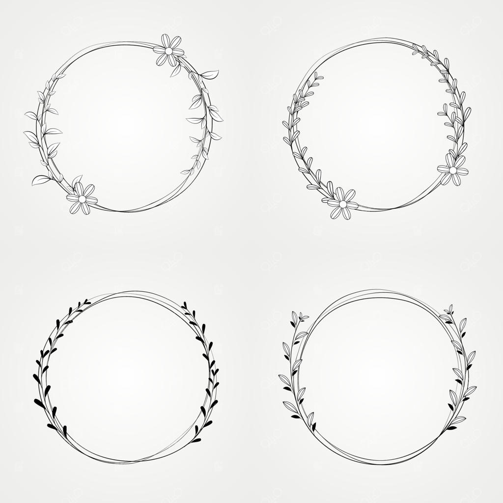 طراحی ست وکتور - قاب گیاهی و تصویرسازی