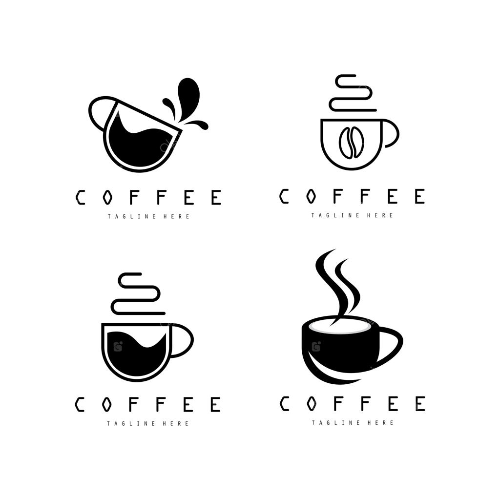 وکتور لوگوی دانه‌های قهوه روی فنجان؛ طرح لوگوی کافه و کافی‌شاپ