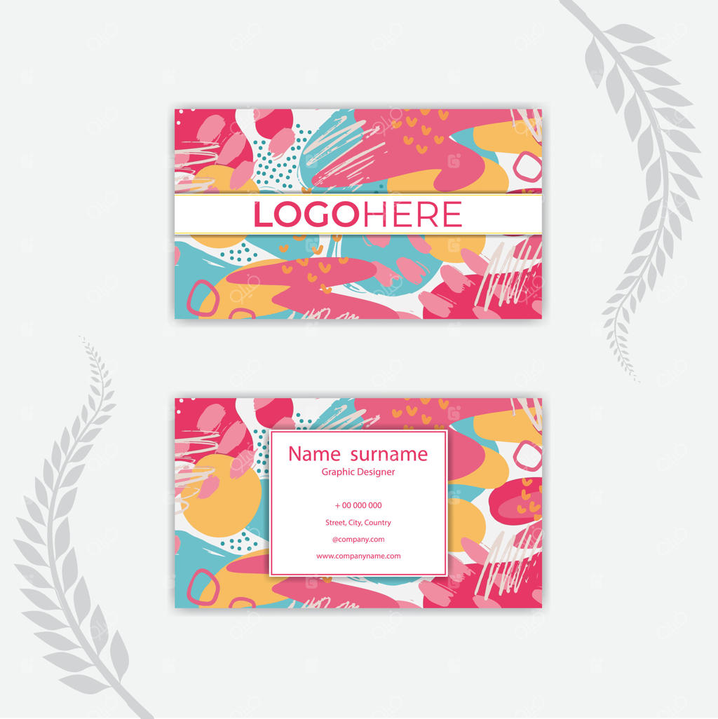قالب کارت ویزیت با طرح‌های انتزاعی چاپ کنید.