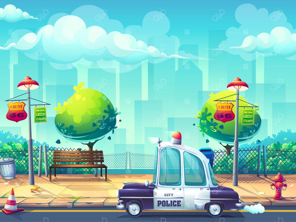 پس‌زمینه خلاقانه با تصویر ماشین پلیس