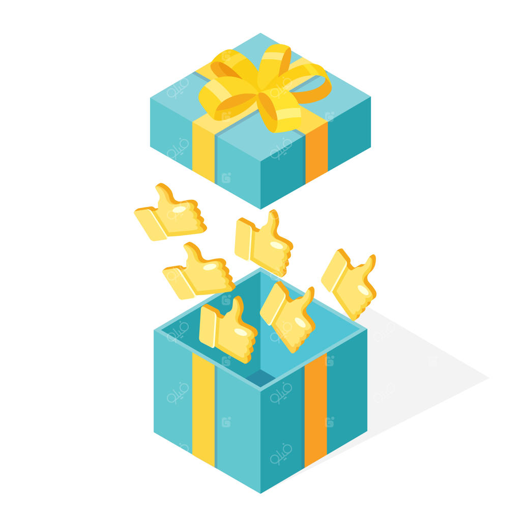 جعبه هدیه باز شده با علامت تأیید روی پس‌زمینه سفید