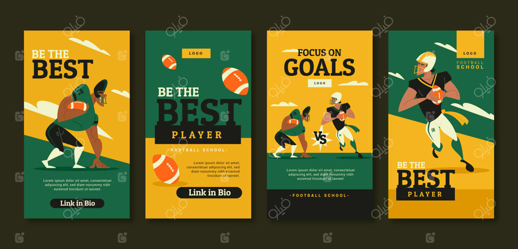 قالب استوری اینستاگرام برای فوتبال آمریکایی