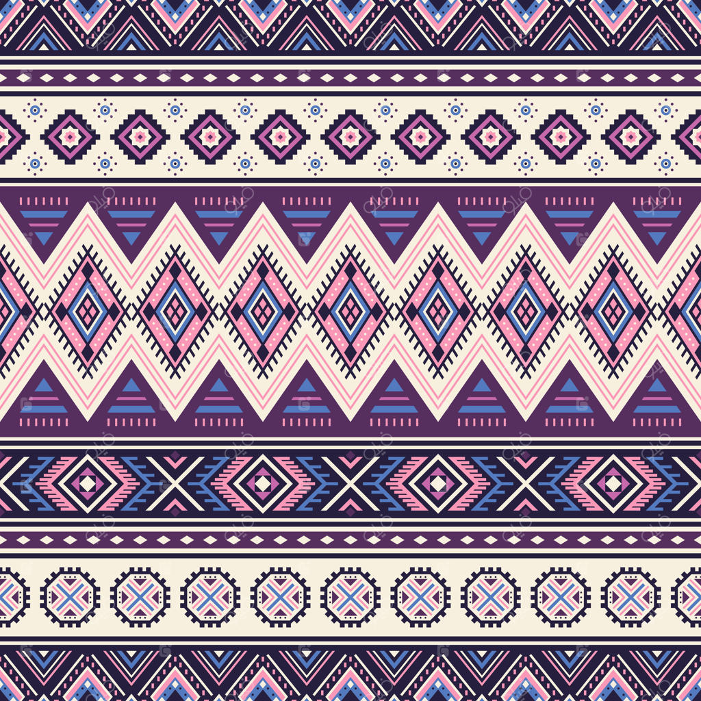 پترن راه‌راه قبیله‌ای یکپارچه. پس‌زمینه هندسی آزتک. قابل استفاده در طراحی پارچه، طراحی وب، ساخت لباس، لوازم جانبی، کاغذهای تزئینی و بسته‌بندی‌ها