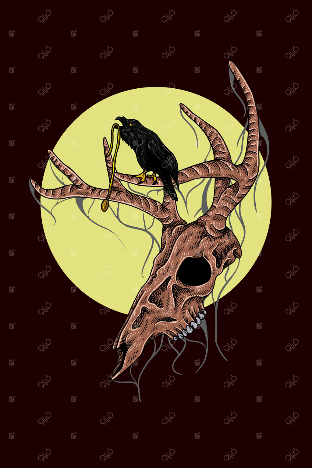 تصویر وکتور جمجمه گوزن